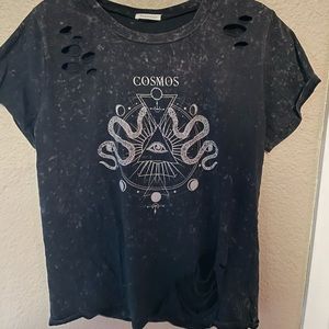 Graphic Distressed Occasion Crop Top